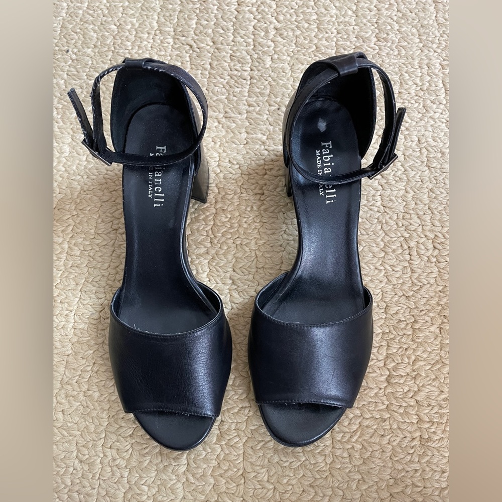Fabianelli Black Block Heel Sandal - Picture 2 of 6